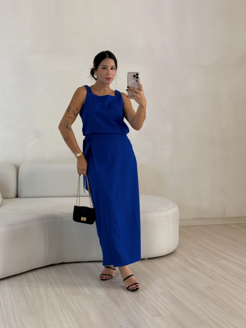 CONJUNTO VALENTINA SAIA azul - 0057390109 - CAROLLA FERRARO