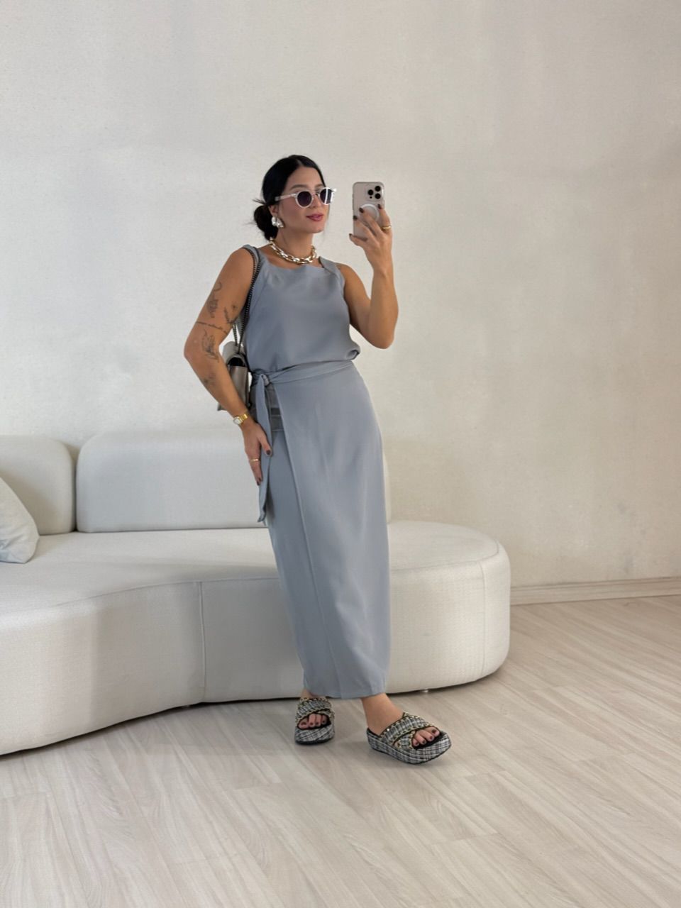 CONJUNTO VALENTINA SAIA Cinza - 0057390091 - CAROLLA FERRARO
