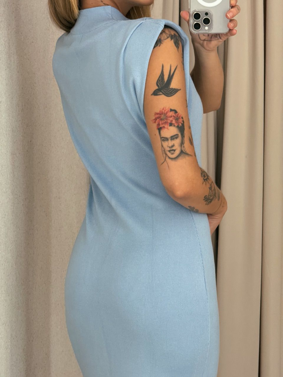 VESTIDO MUSCLE MIDI BABY BLUE
