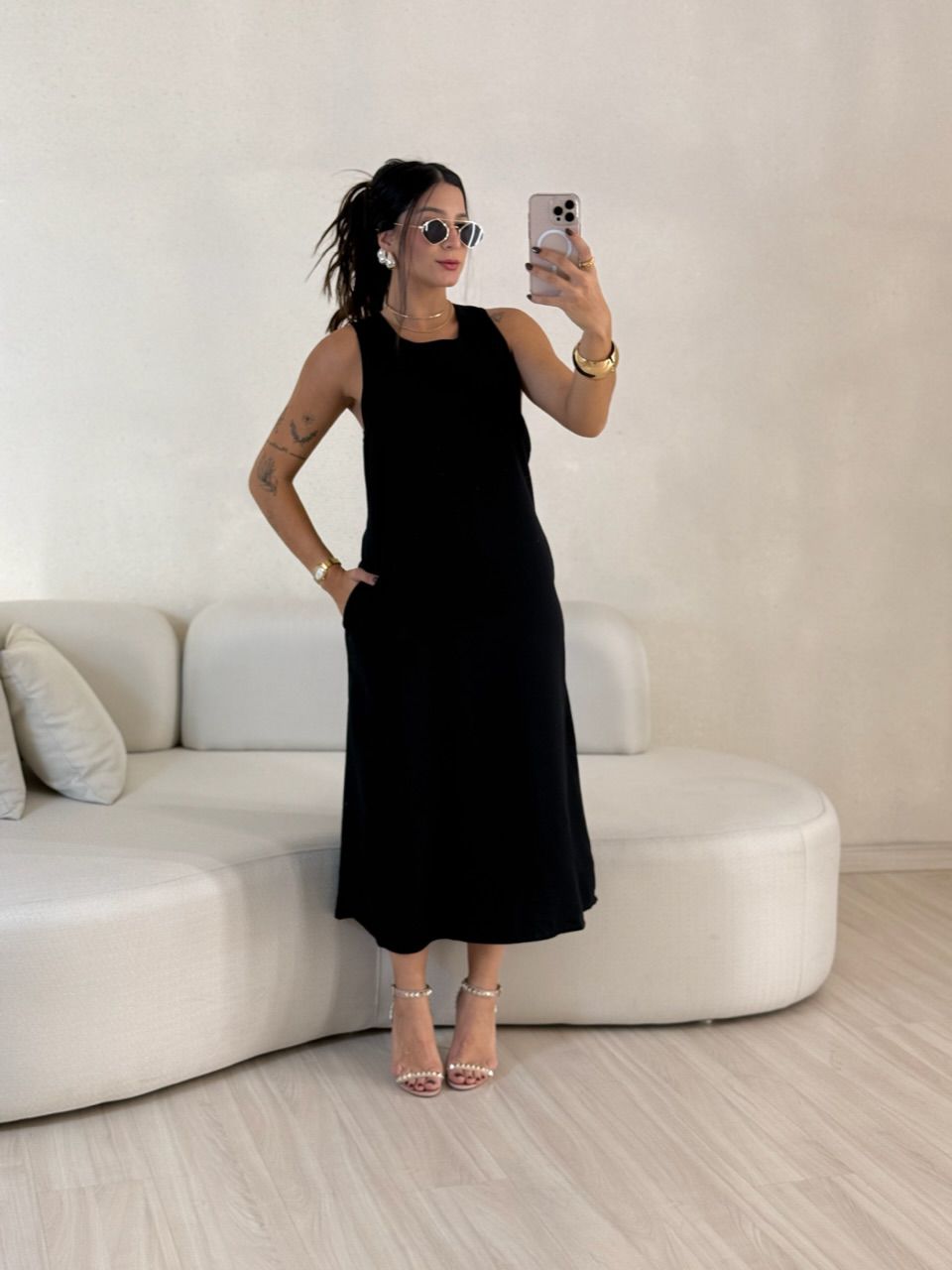 VESTIDO VIVIANE GOLA NÓ preto