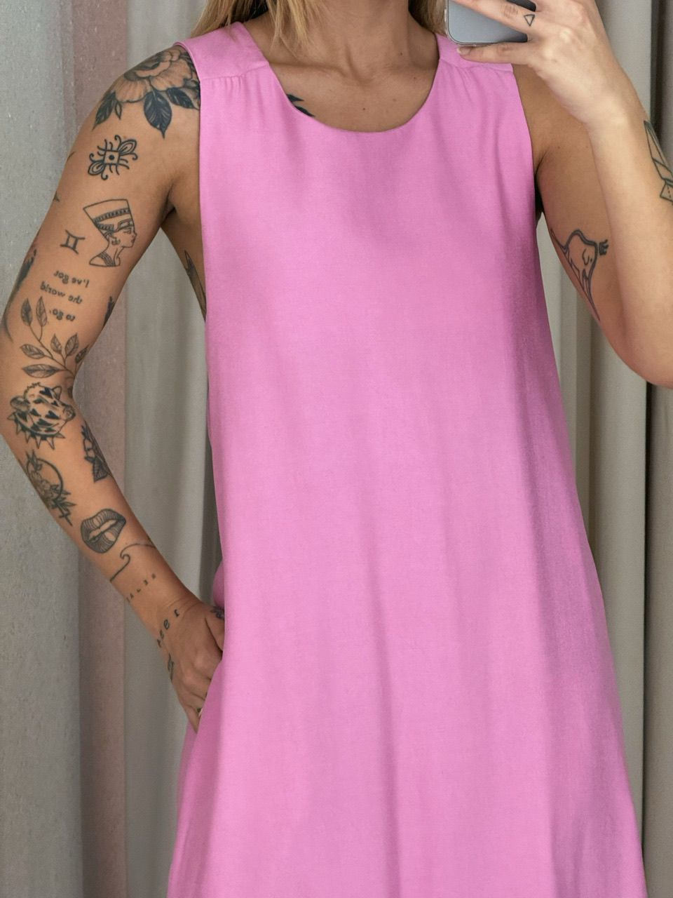 VESTIDO VIVIANE GOLA NÓ Rosa