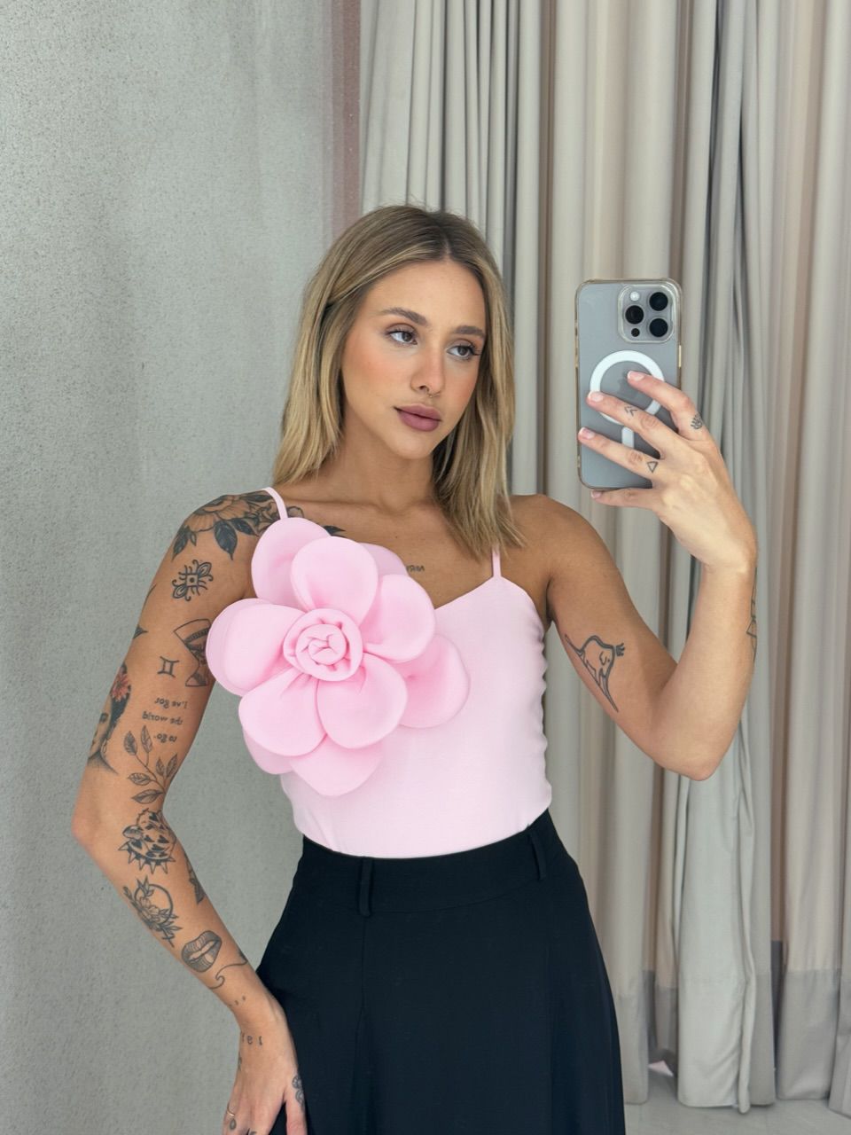 BODY BRENDA FLOR BABY PINK - 0058630366 - CAROLLA FERRARO