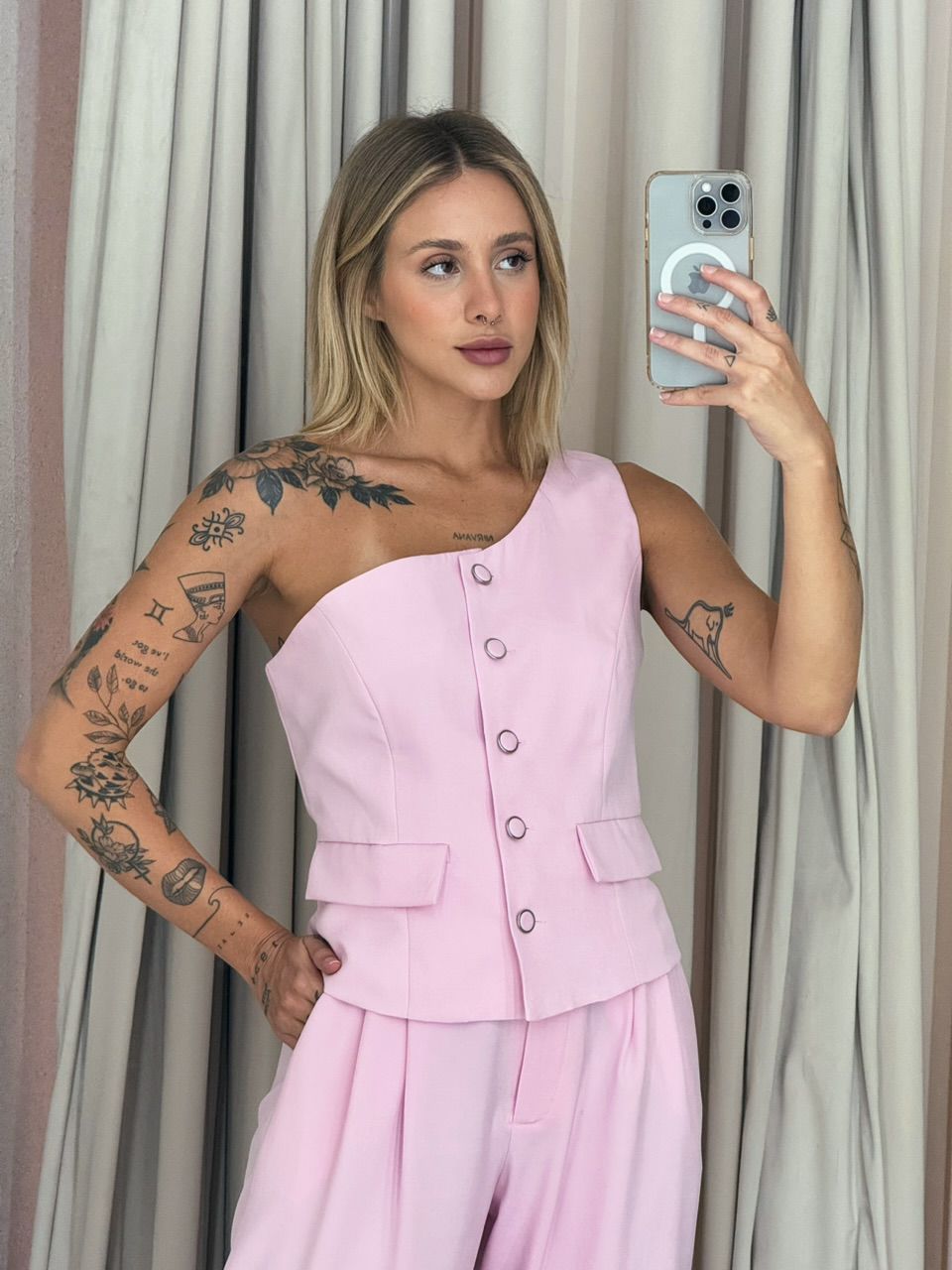CONJUNTO KAROLINE NULA MANGA BABY PINK