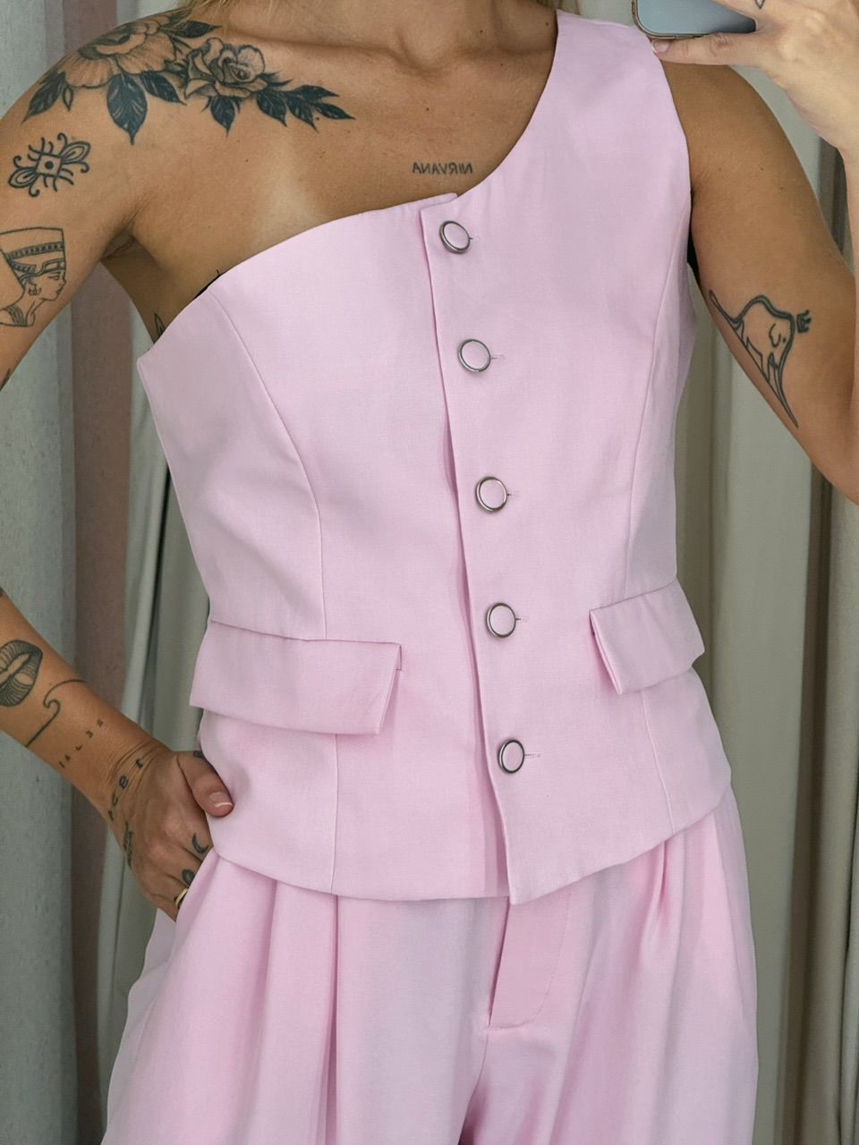 CONJUNTO KAROLINE NULA MANGA BABY PINK