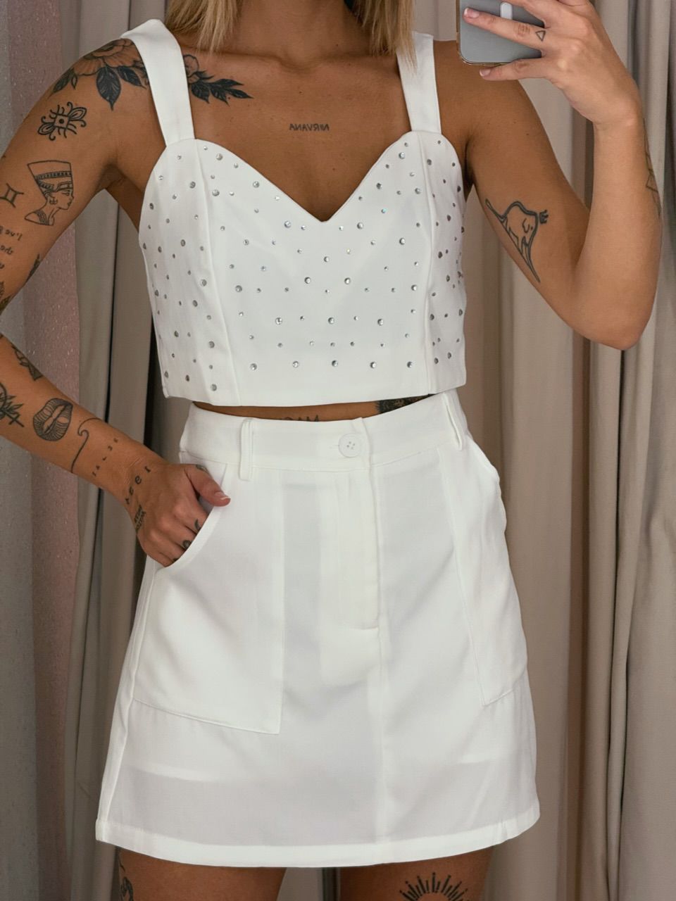 CONJUNTO SUELI TOP BRILHO OFF