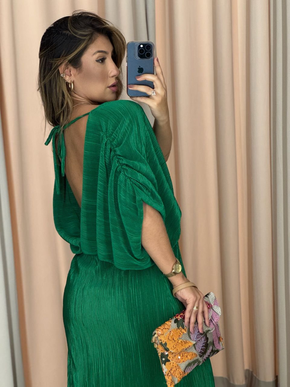 VESTIDO TUANY PLISSADO VERDE