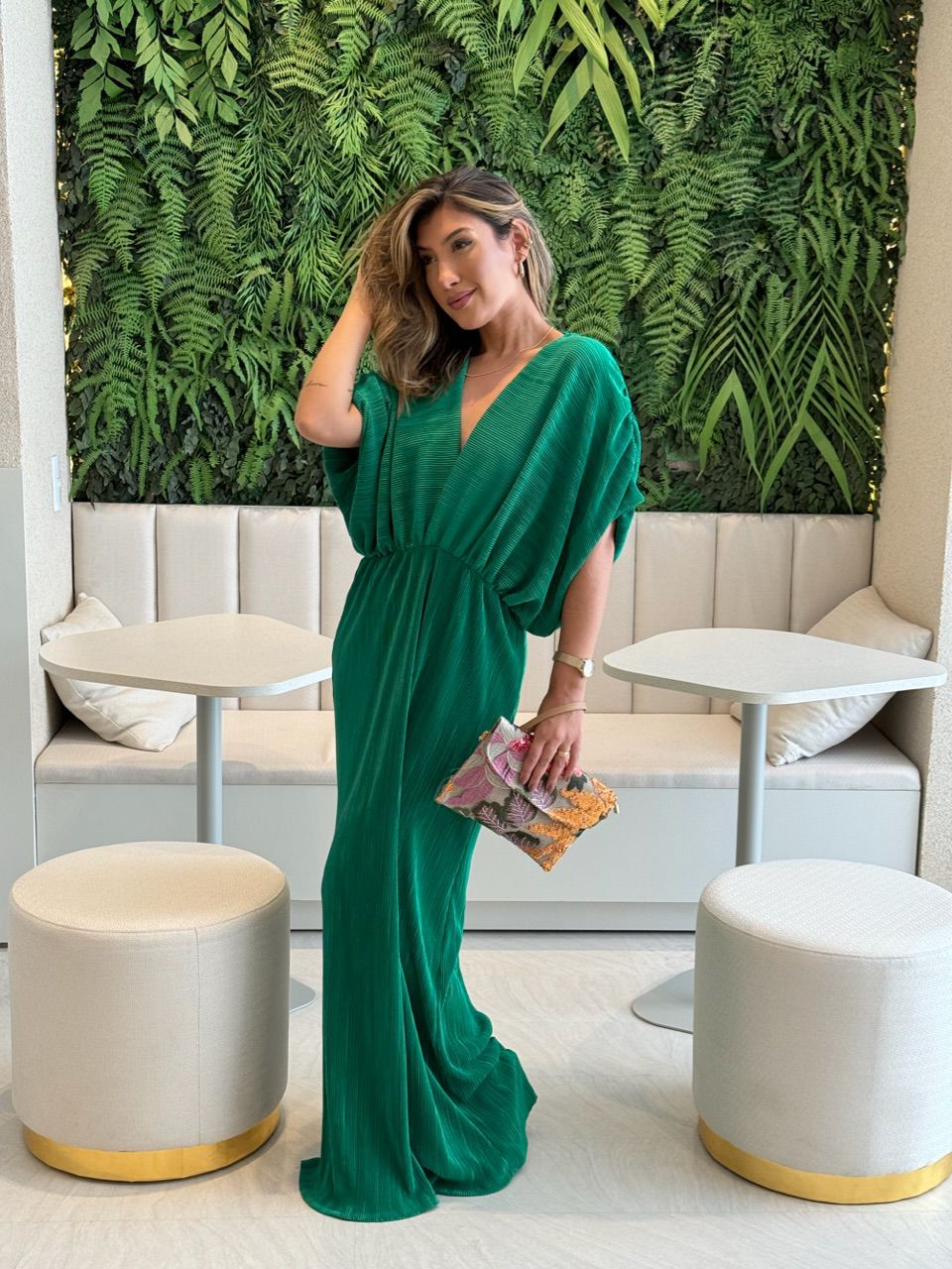 VESTIDO TUANY PLISSADO VERDE