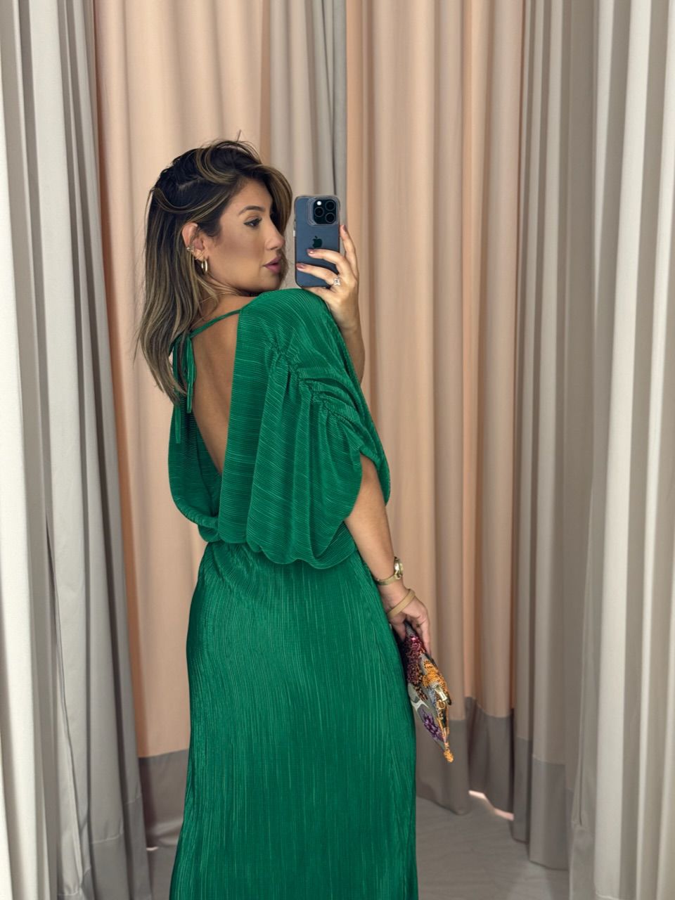 VESTIDO TUANY PLISSADO VERDE