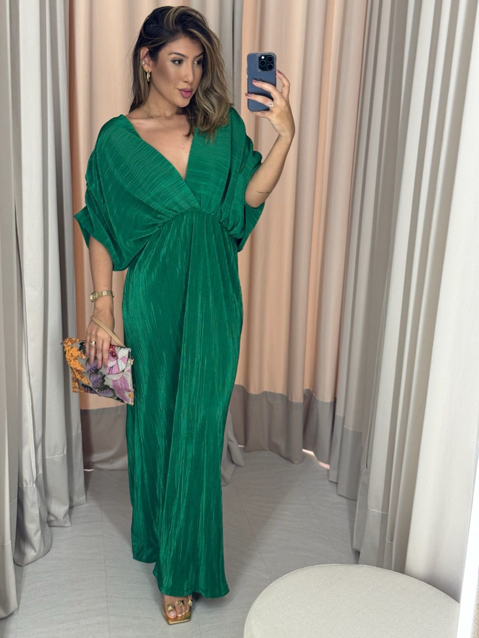 VESTIDO TUANY PLISSADO VERDE