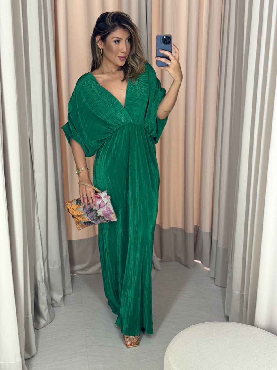 VESTIDO TUANY PLISSADO VERDE