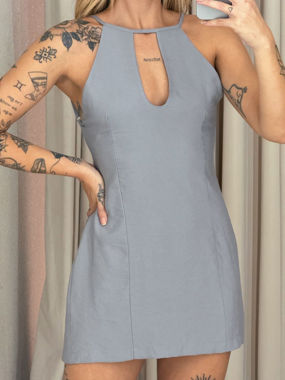 VESTIDO DALVA CURTO CINZA