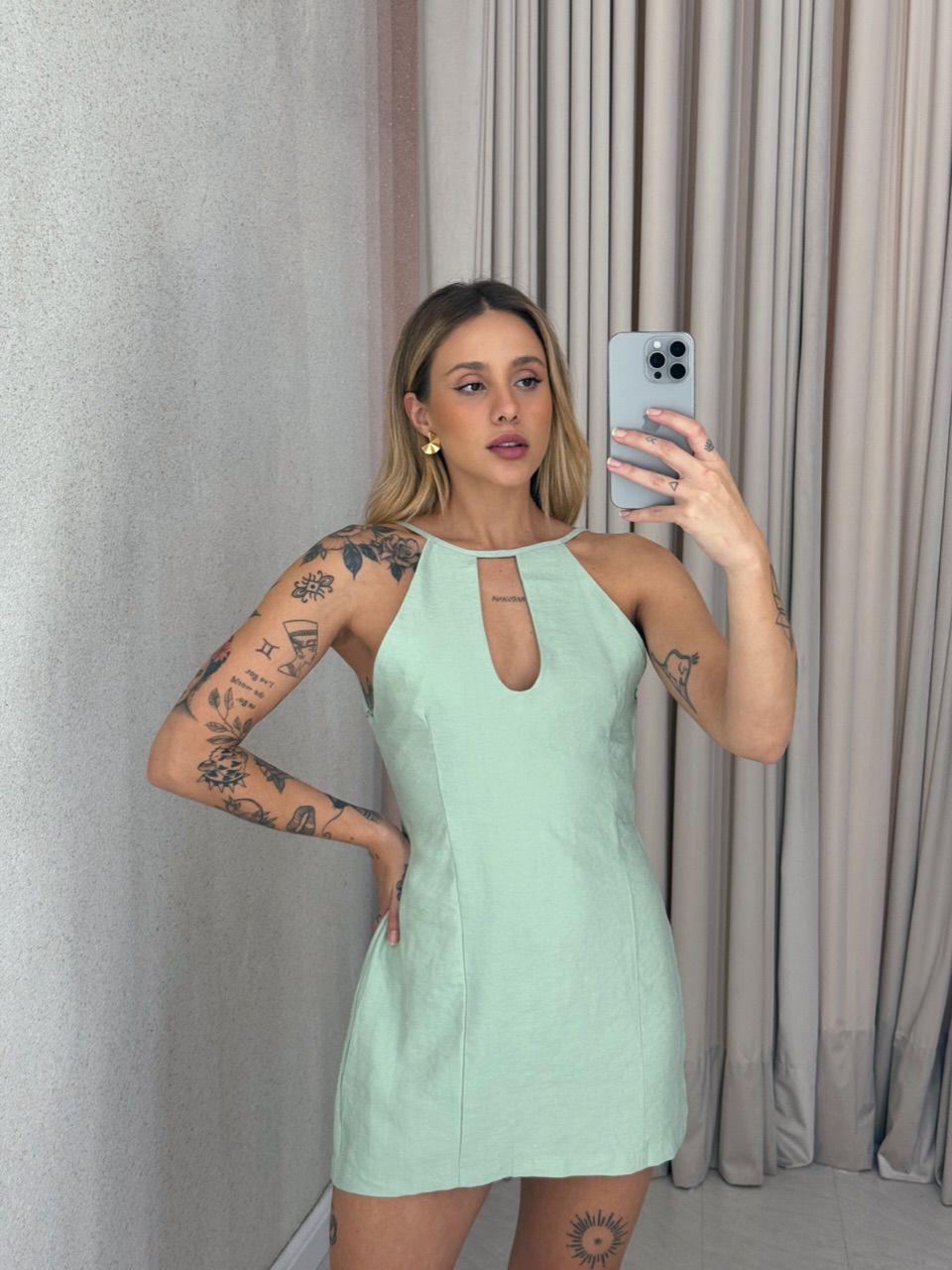 VESTIDO DALVA CURTO VERDE CLARO