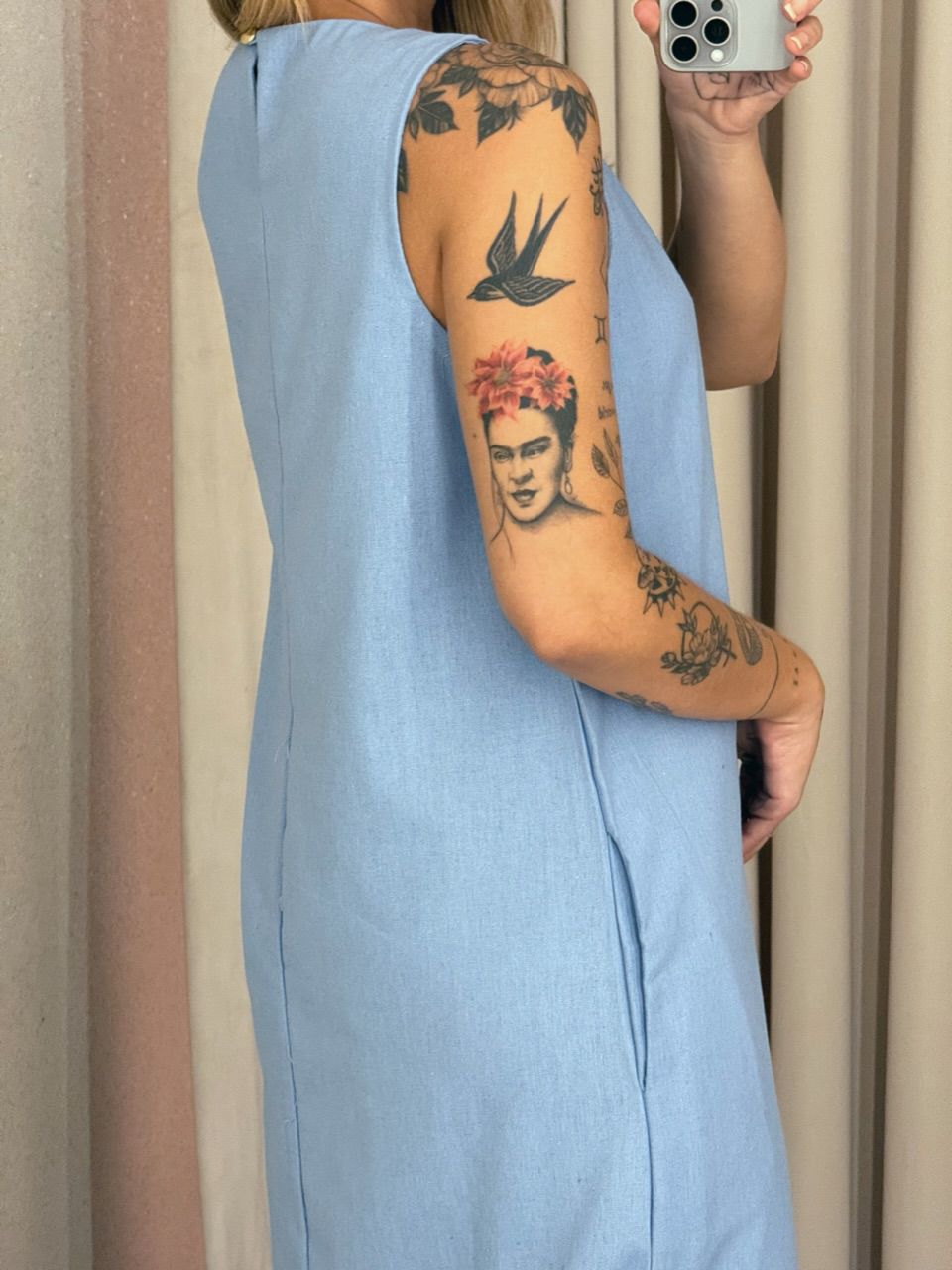 VESTIDO VALQUÍRIA LONGUETE AZUL