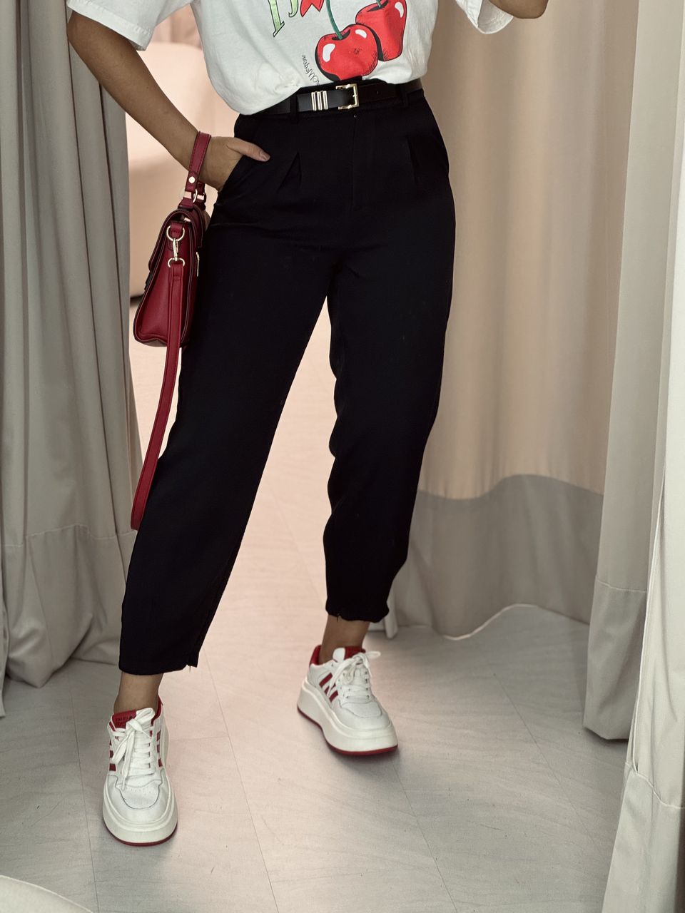 CALÇA GISELE CENOURA PRETA - 0051170033 - CAROLLA FERRARO