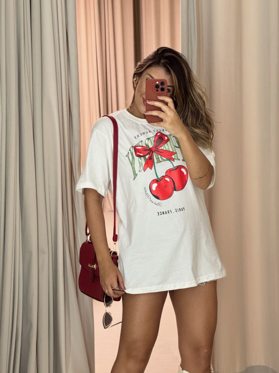 T-SHIRT OVER CEREJA OFF