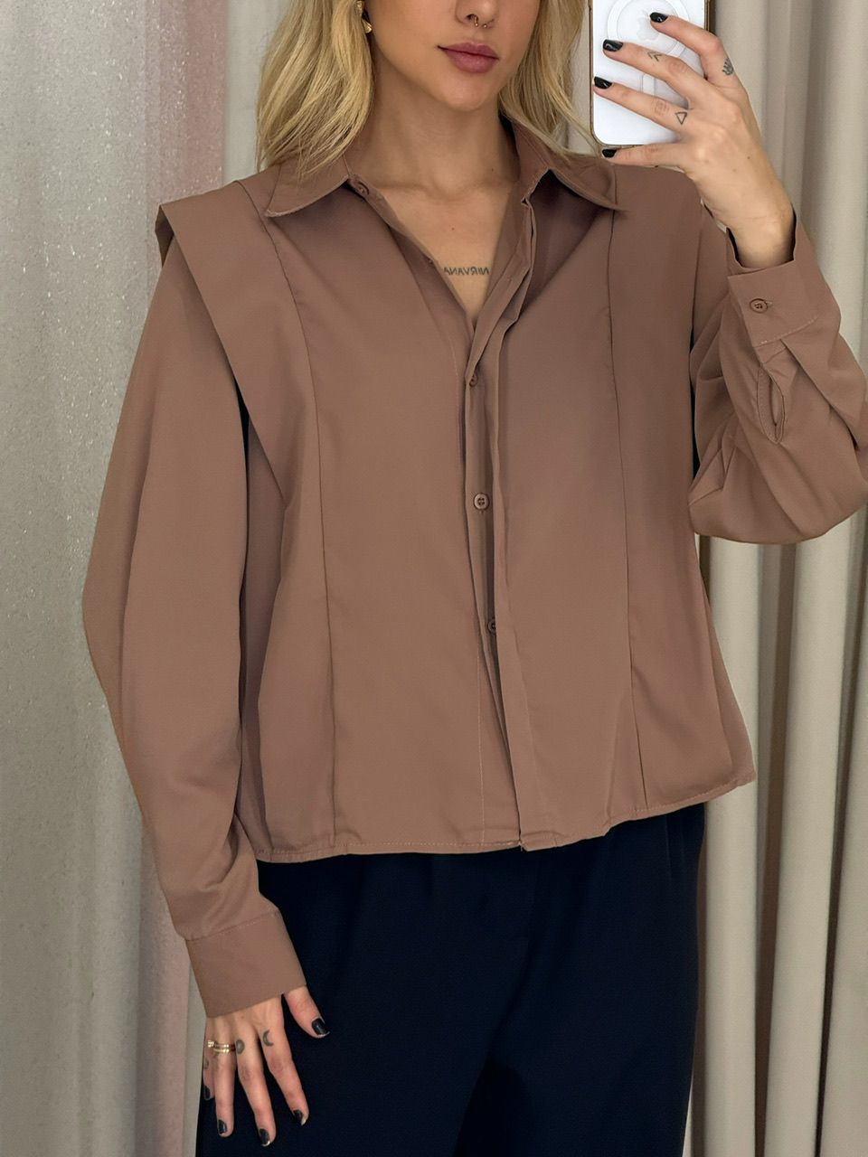 CAMISA MARTA BOTÕES NUDE