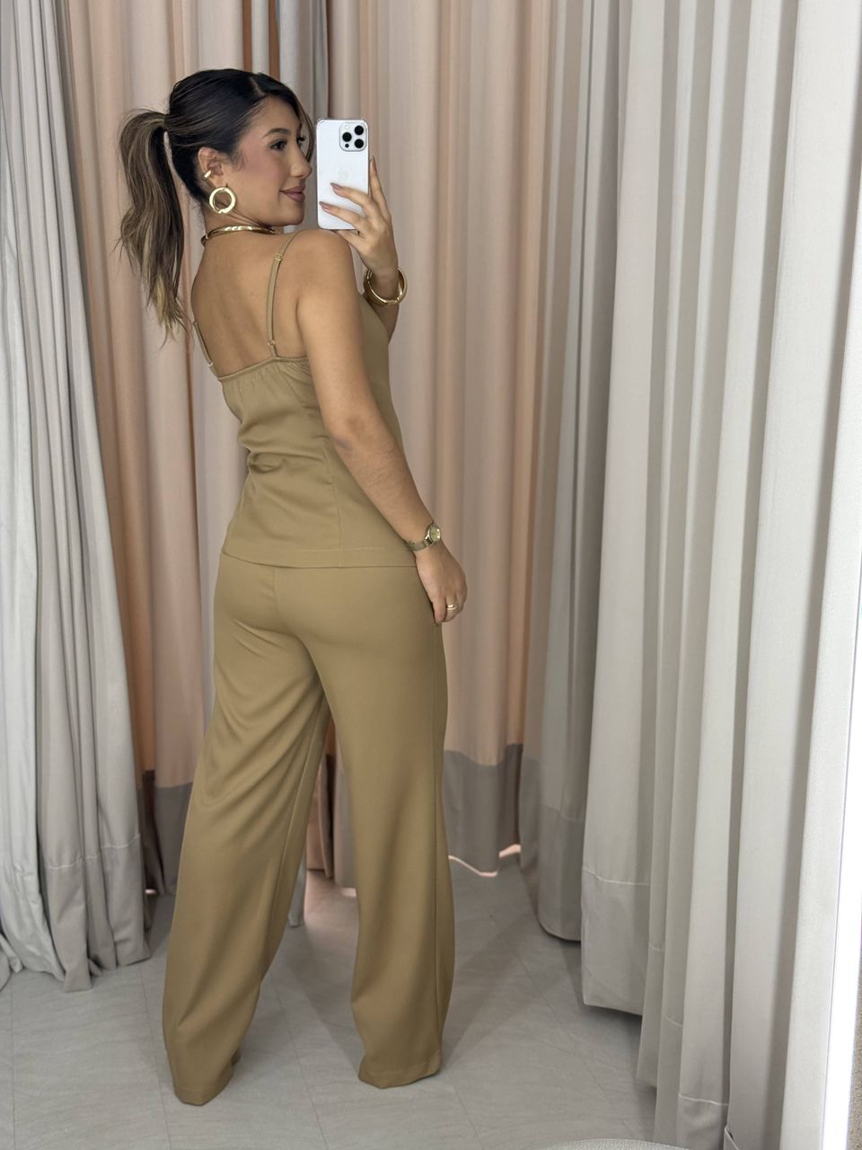 CONJUNTO MELINA BLUSA CALÇA NUDE