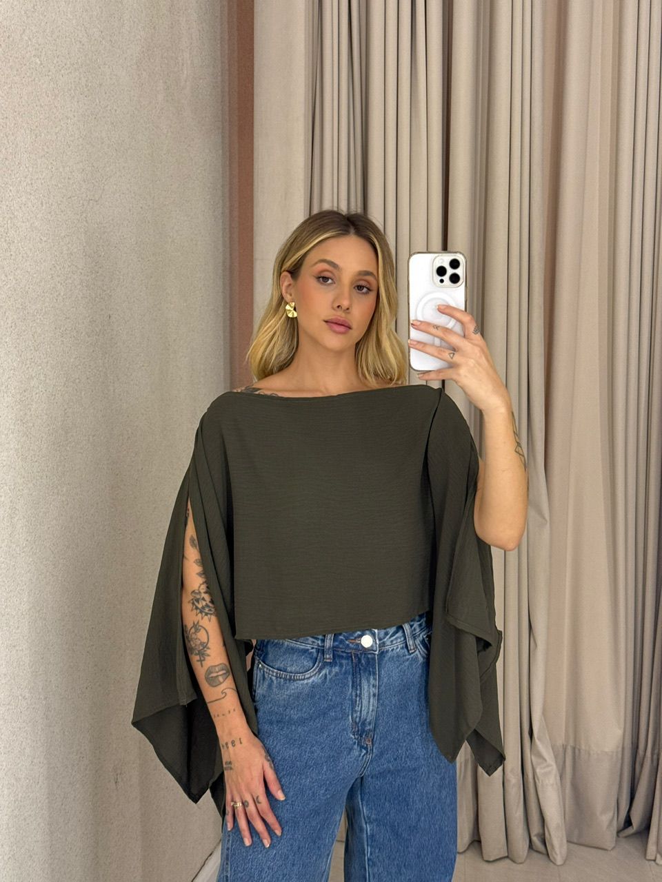 CROPPED BRUNA CAPA VERDE - 0063570014 - CAROLLA FERRARO