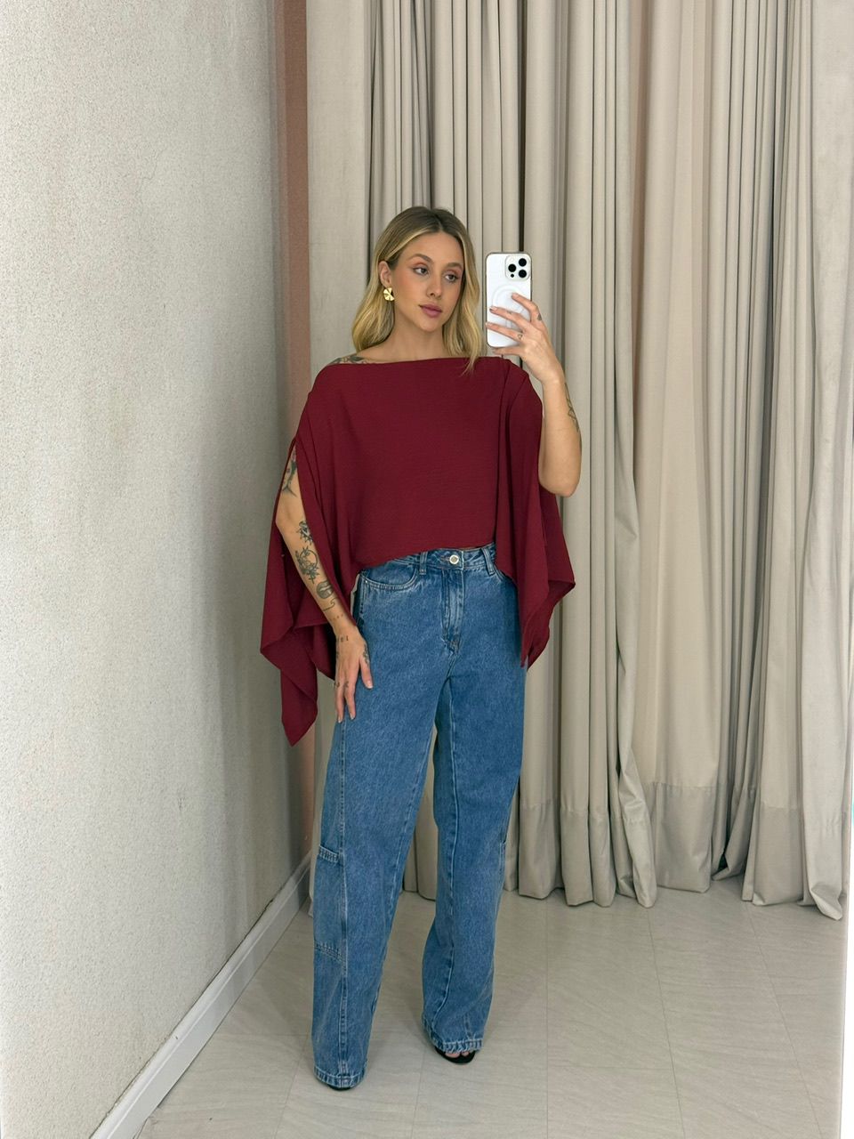 CROPPED BRUNA CAPA VINHO