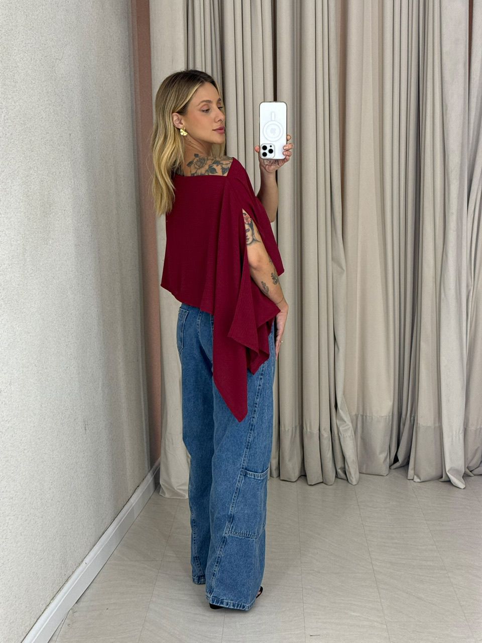 CROPPED BRUNA CAPA VINHO