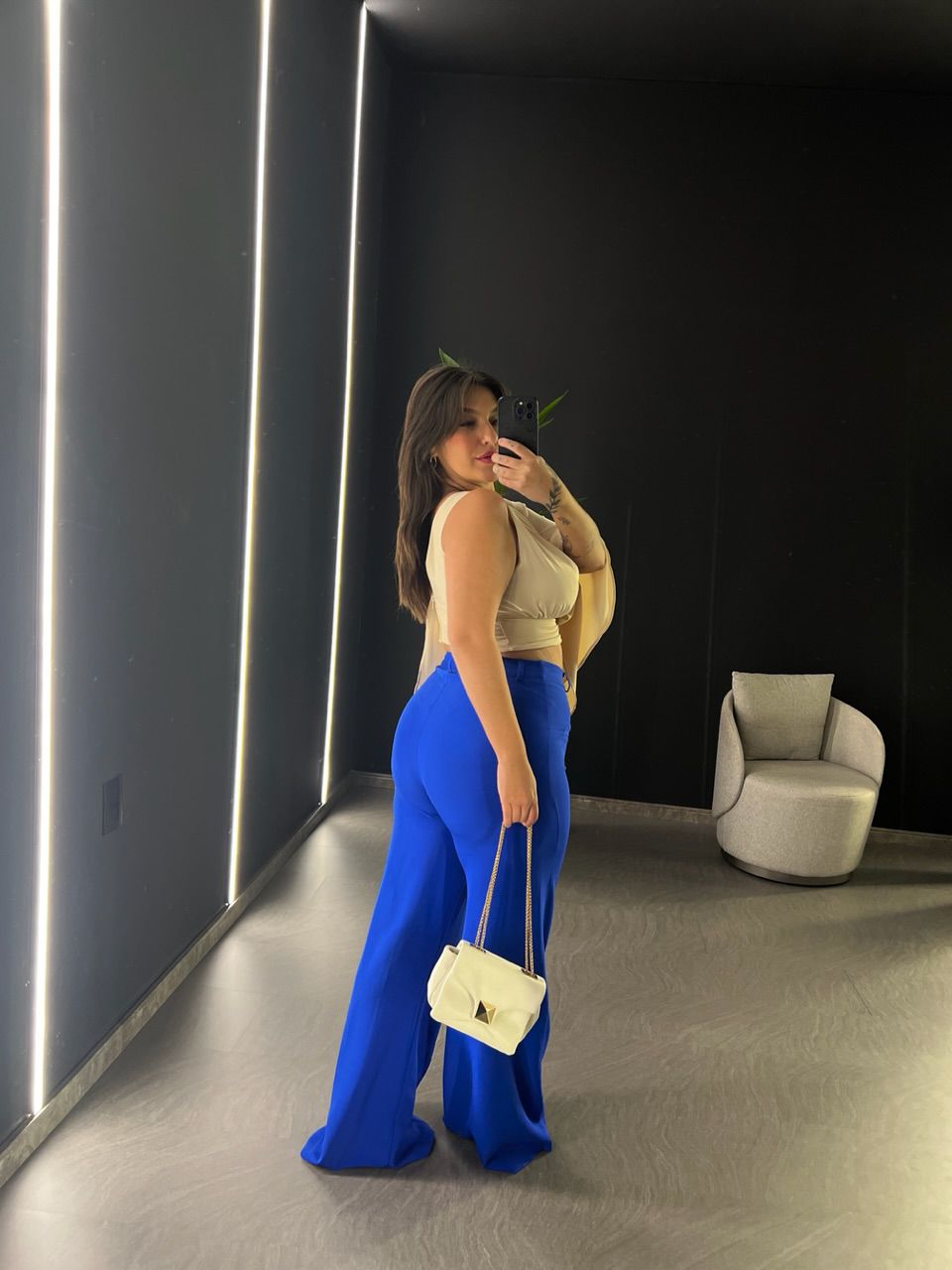 CALÇA NÁDIA PANTALONA AZUL