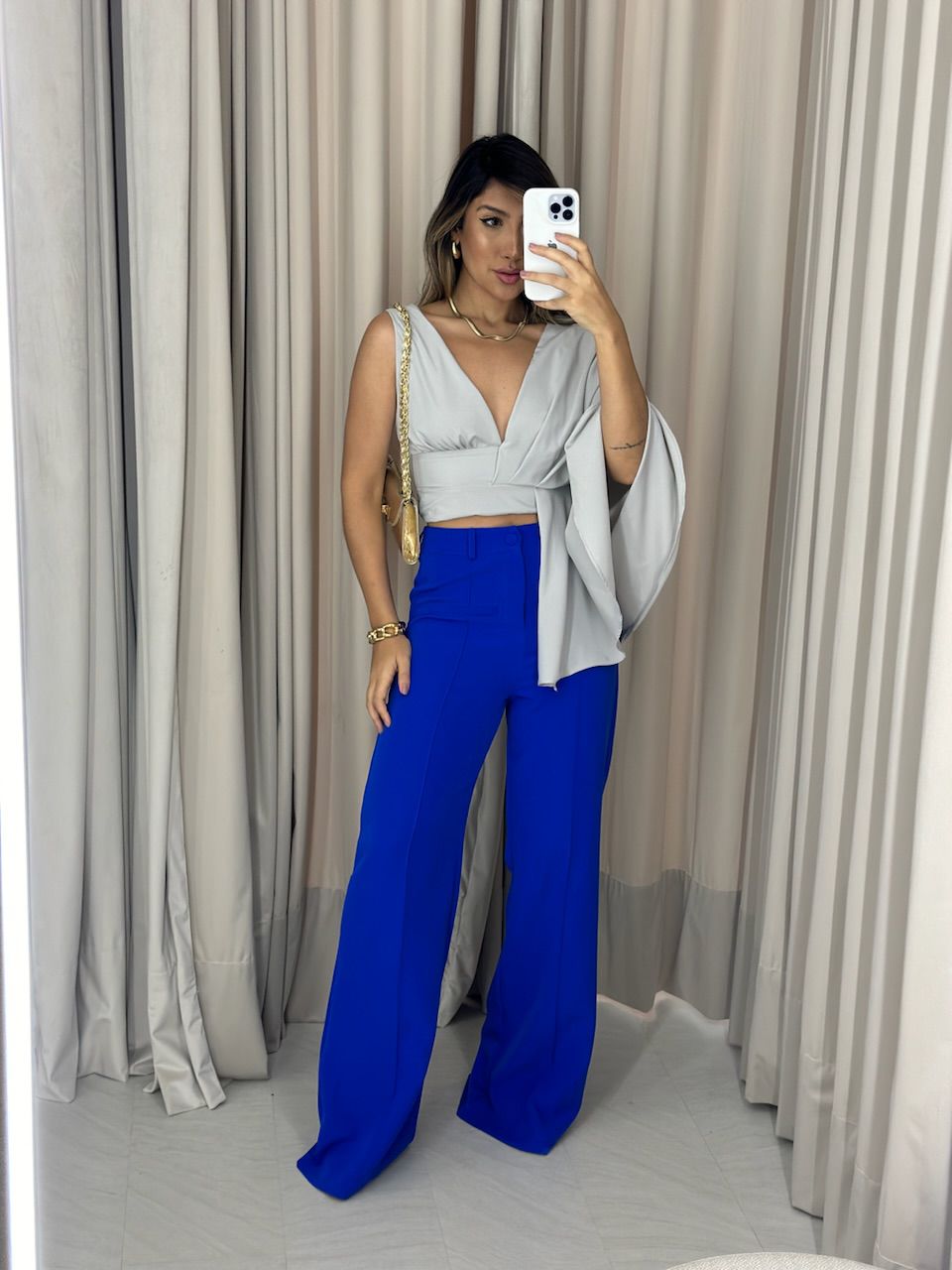 CALÇA NÁDIA PANTALONA AZUL