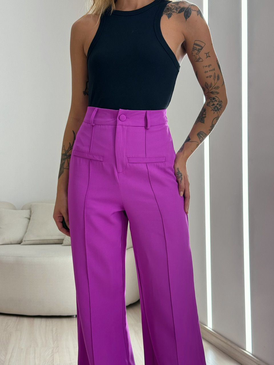 CALÇA NÁDIA PANTALONA FUCSIA