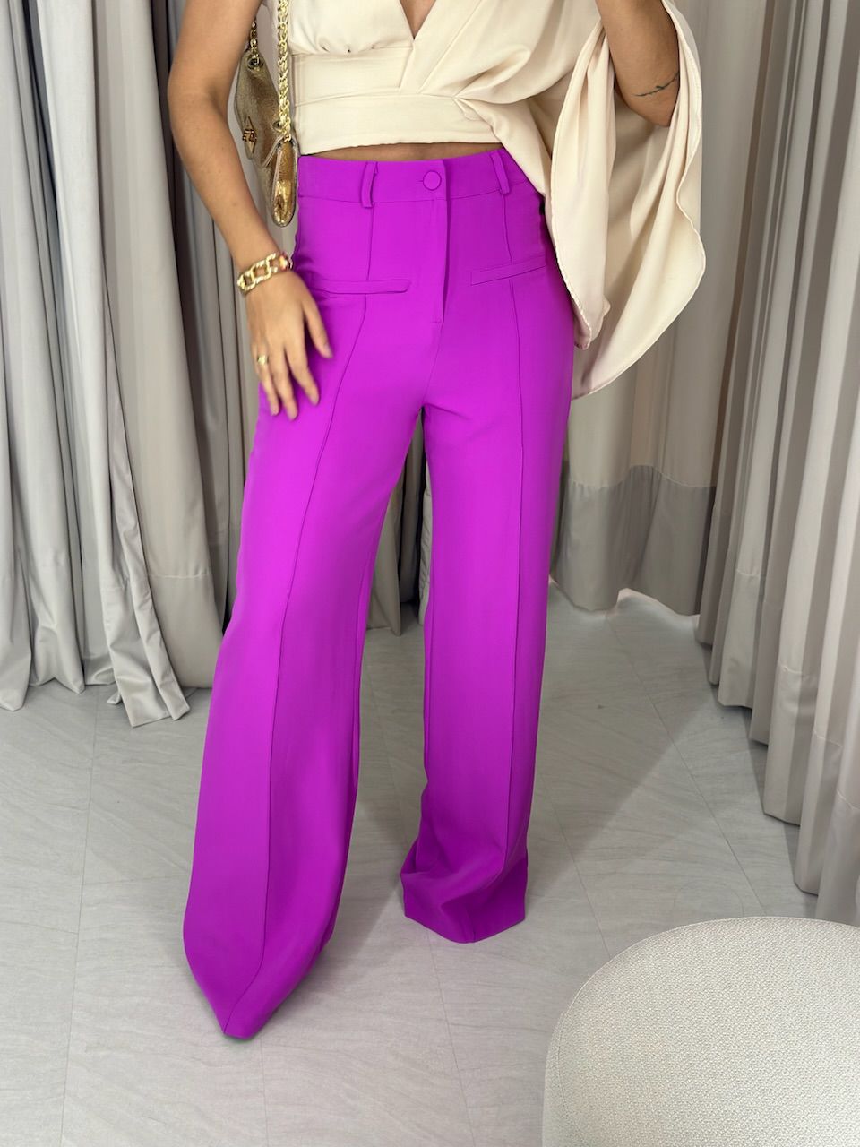 CALÇA NÁDIA PANTALONA FUCSIA - 0052220120 - CAROLLA FERRARO