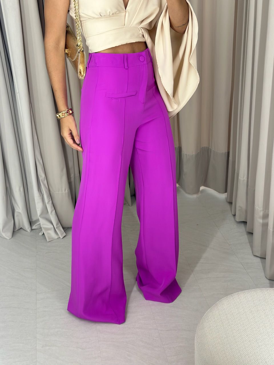 CALÇA NÁDIA PANTALONA FUCSIA