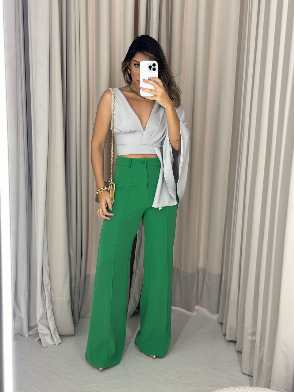 CALÇA NÁDIA PANTALONA VERDE