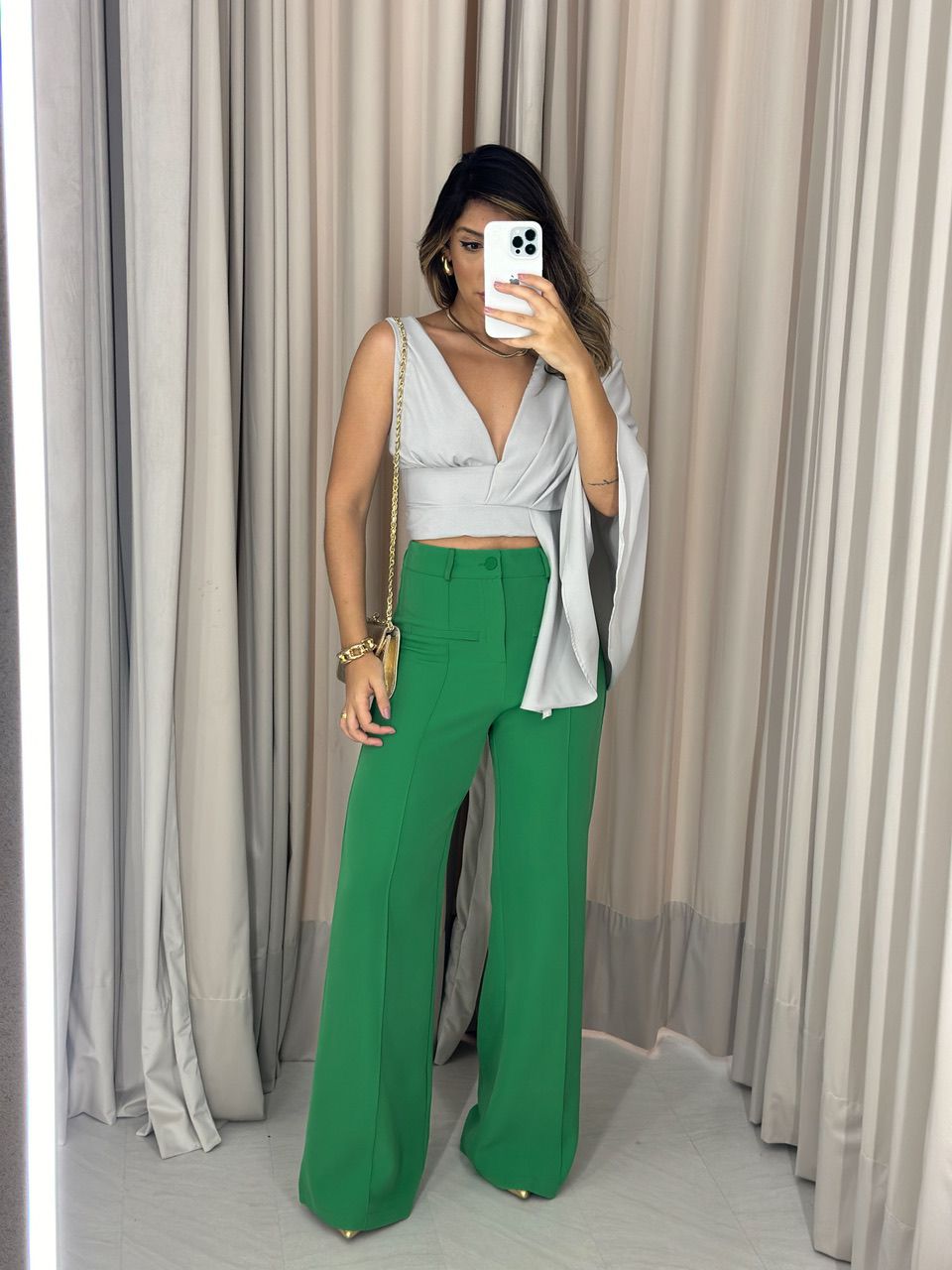 CALÇA NÁDIA PANTALONA VERDE