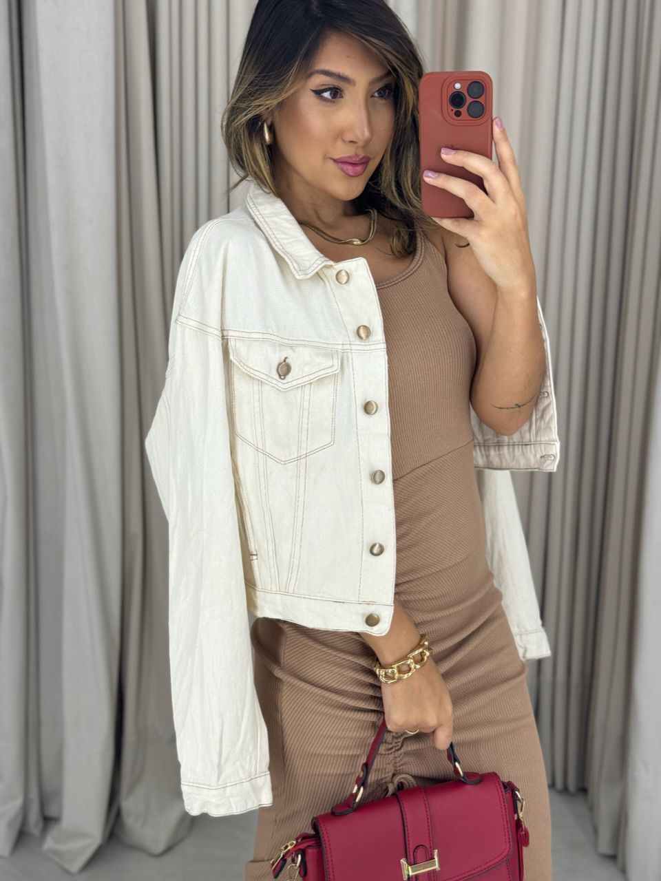 JAQUETA SOFIA JEANS CRU - 0052240132 - CAROLLA FERRARO