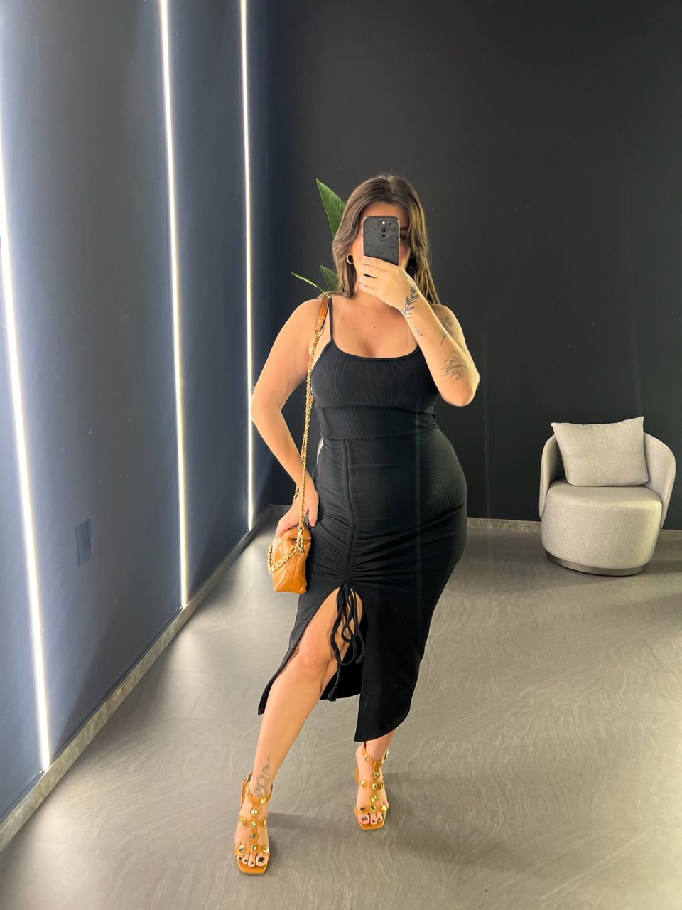 VESTIDO ALESSANDRA ALÇA PRETO