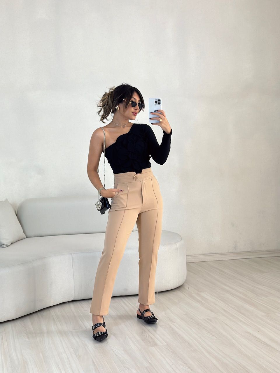 CALÇA SKINNY LETÍCIA BEGE