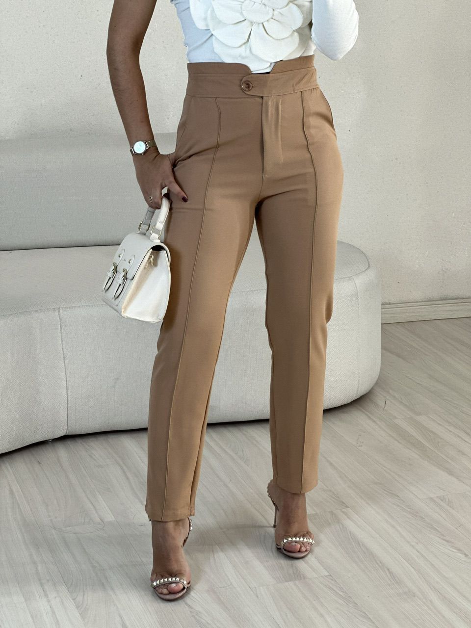 CALÇA SKINNY LETÍCIA NUDE - 0054230049 - CAROLLA FERRARO