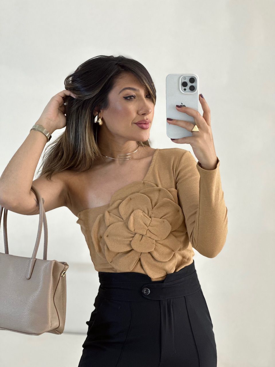 CROPPED FLOR NULA MANGA NUDE