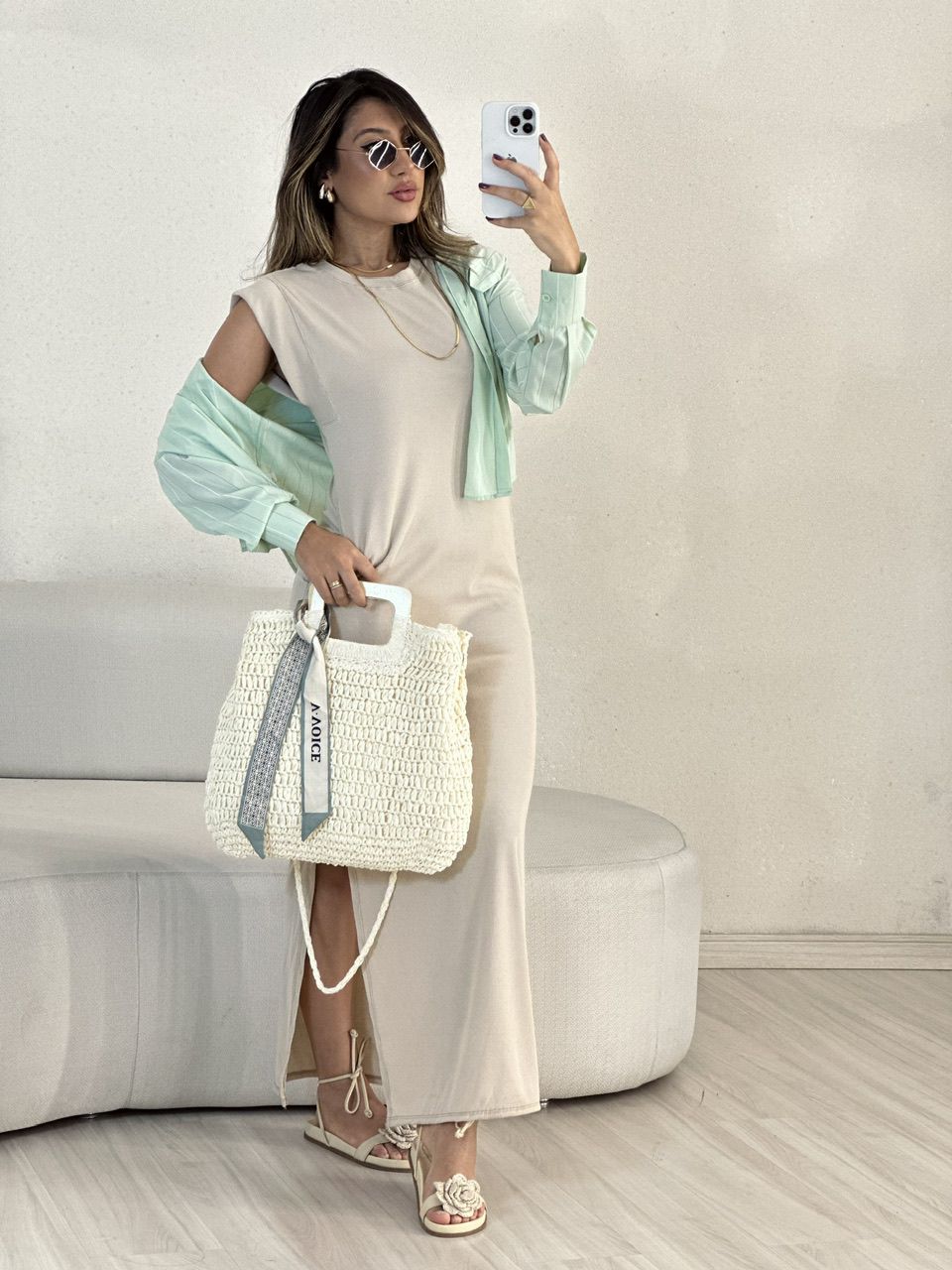 VESTIDO vivi muscle canelado Nude