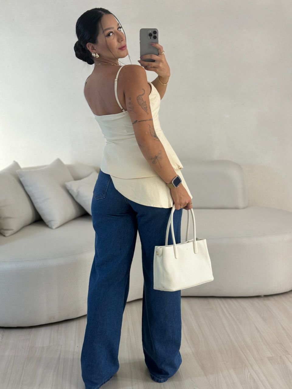 BLUSA EMANUELY ASSIMÉTRICA MARFIM