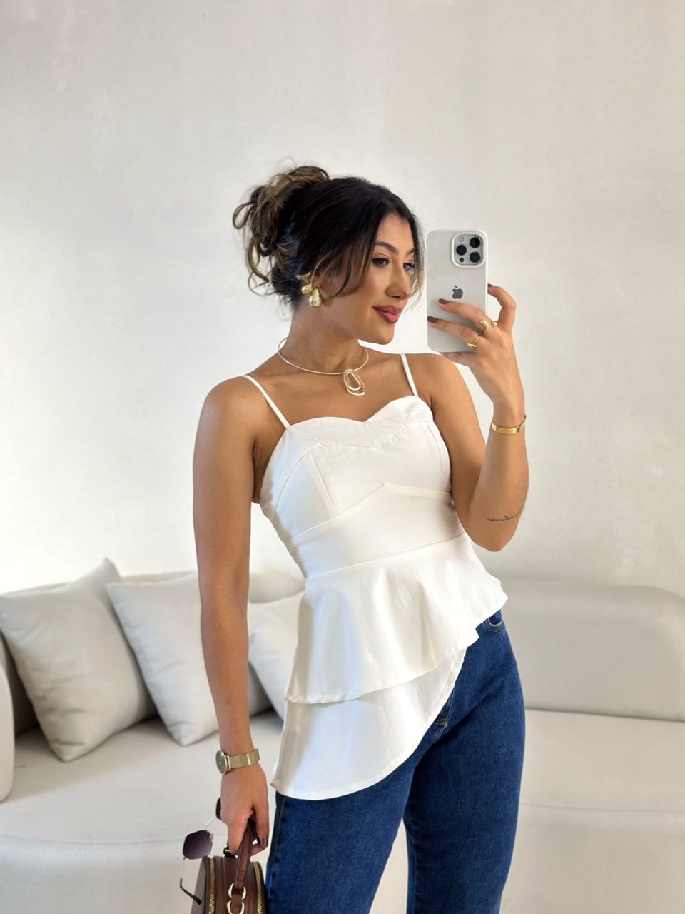 BLUSA EMANUELY ASSIMÉTRICA OFF - 0055450048 - CAROLLA FERRARO