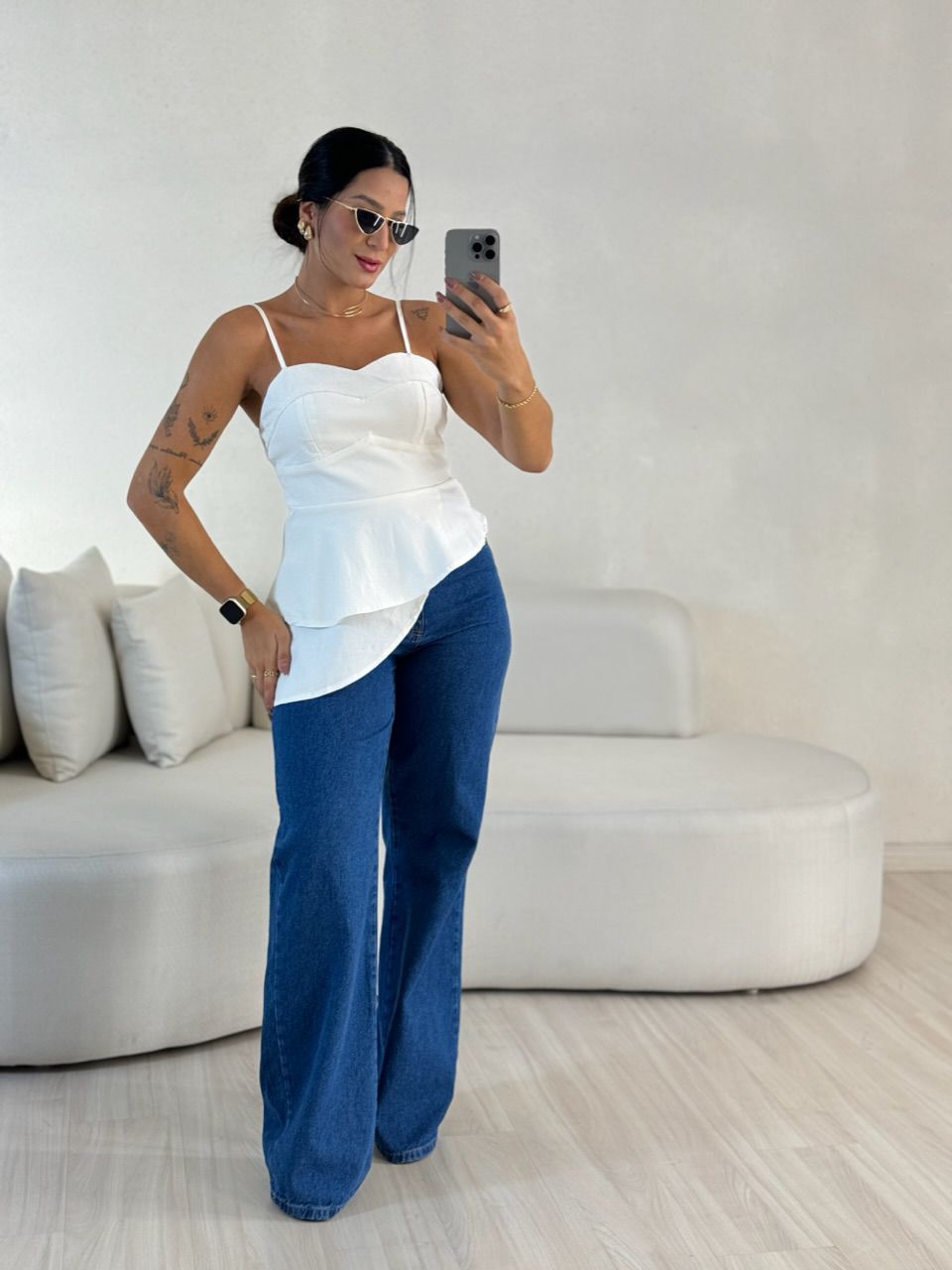 BLUSA EMANUELY ASSIMÉTRICA OFF