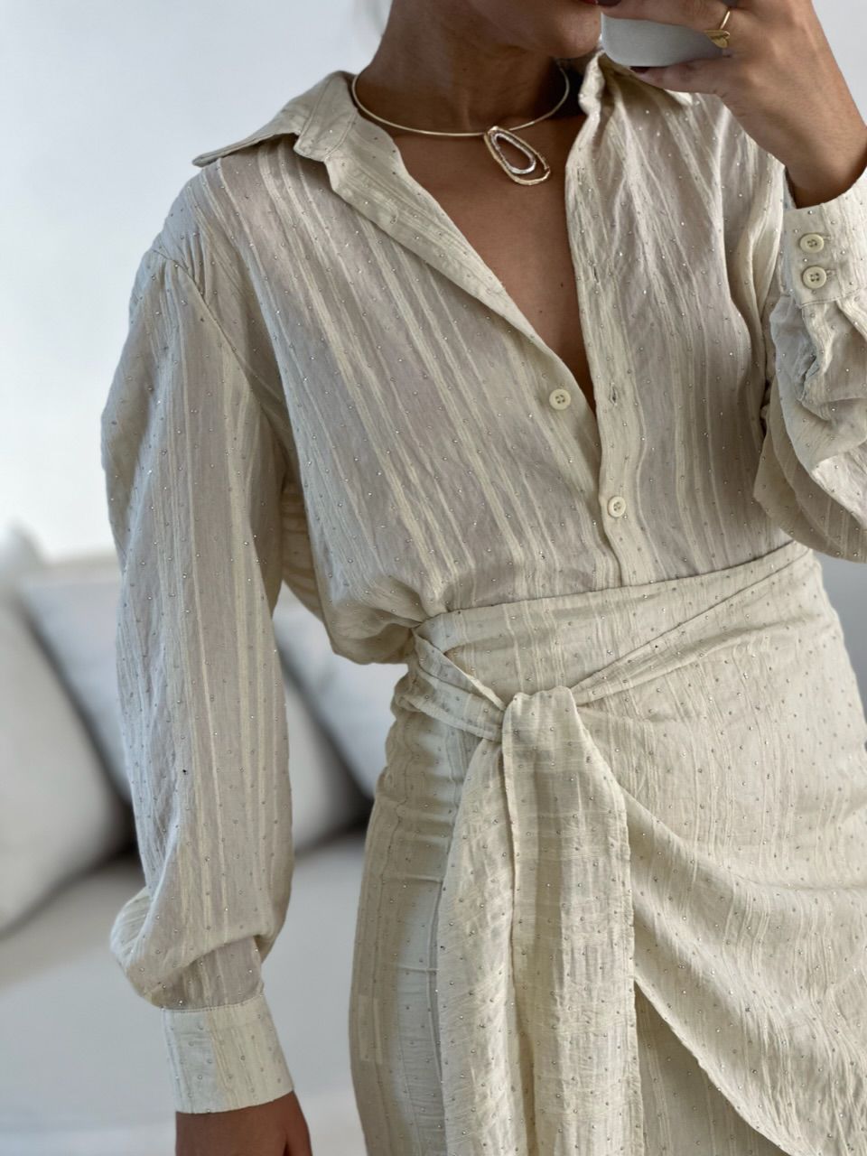 CONJUNTO MELINDA BRILHO MARFIM