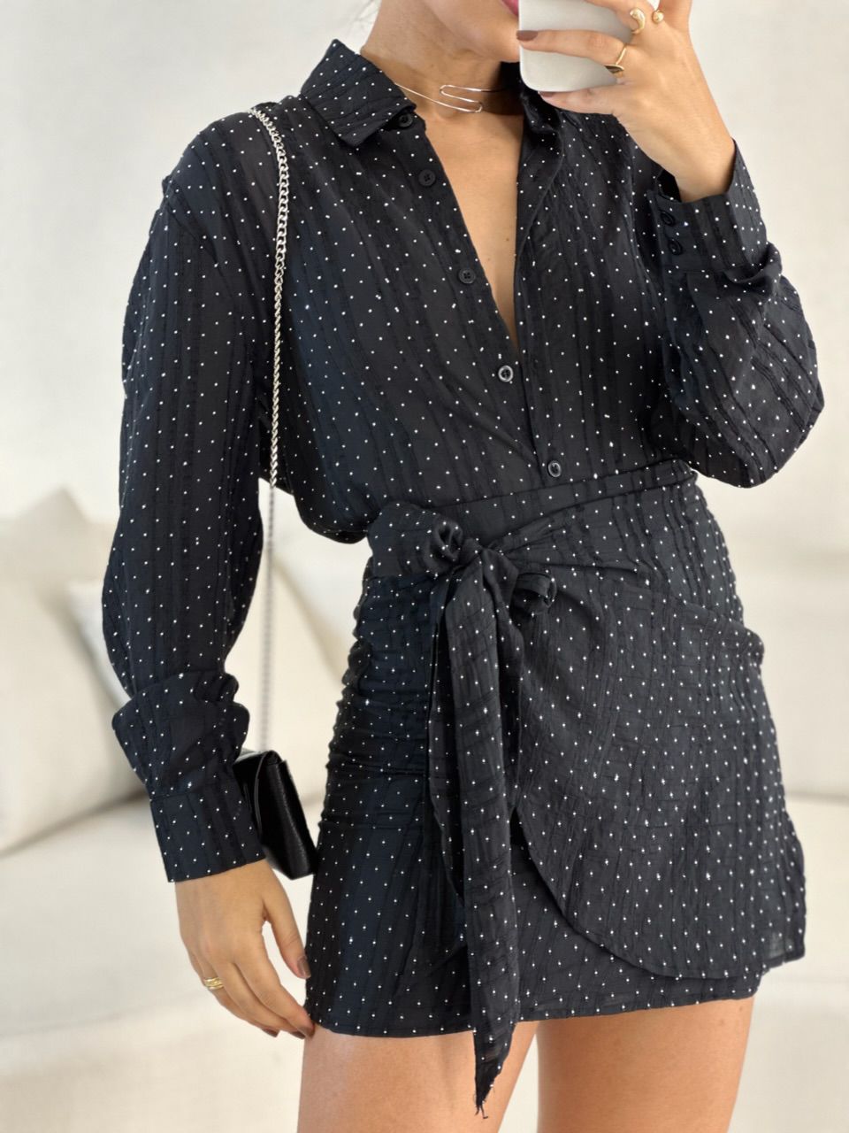 CONJUNTO MELINDA BRILHO PRETA