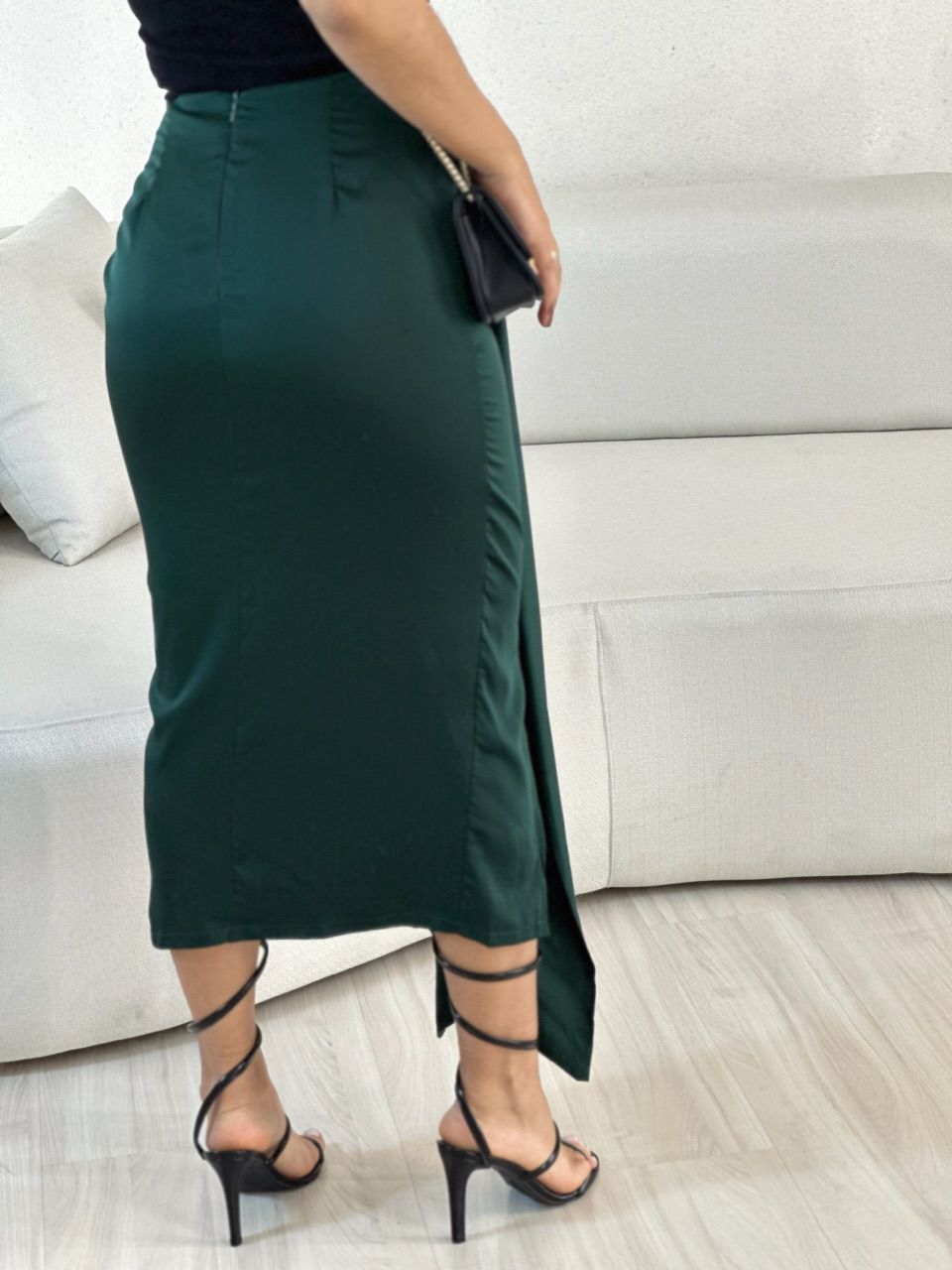 SAIA MARIAH ACETINADA AMARRAÇÃO VERDE MUSGO