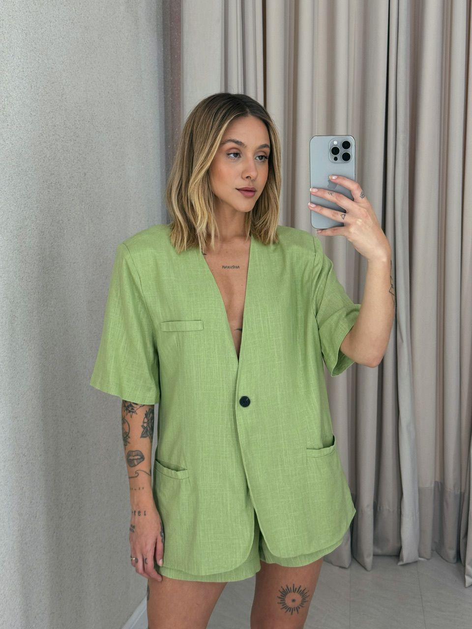 CONJUNTO KAUANY. Short verde - 0056370014 - CAROLLA FERRARO