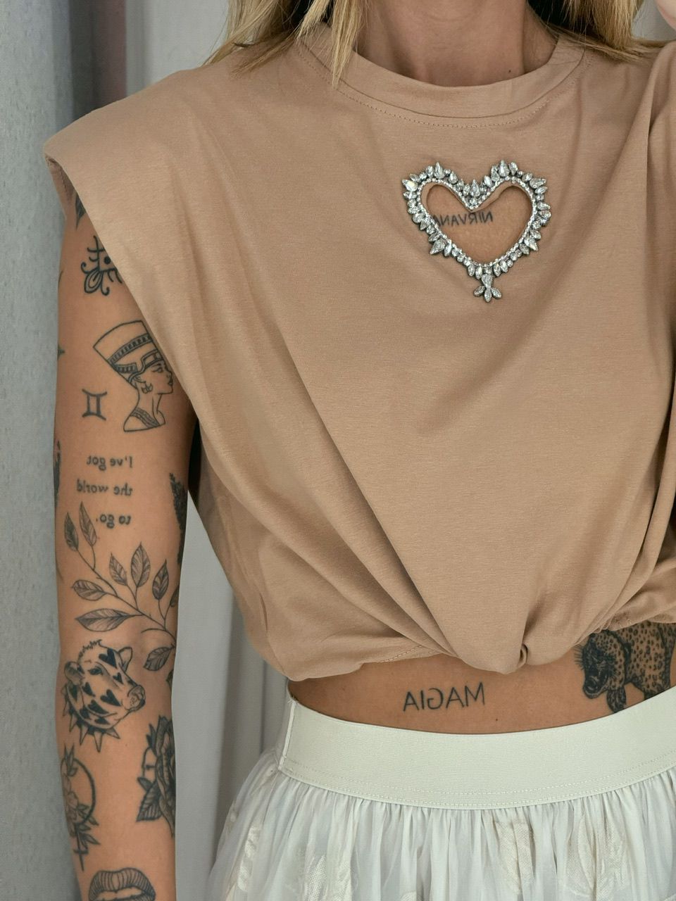 CROPPED CORAÇÃO VAZADO NUDE