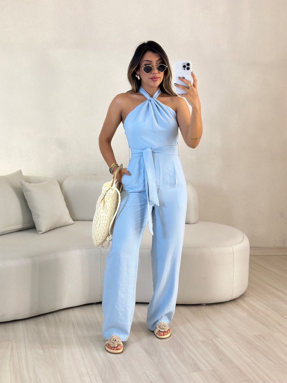 MACACÃO LUARA FAIXA BABY BLUE - 0056380365 - CAROLLA FERRARO