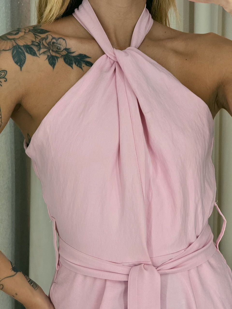 MACACÃO LUARA FAIXA BABY PINK