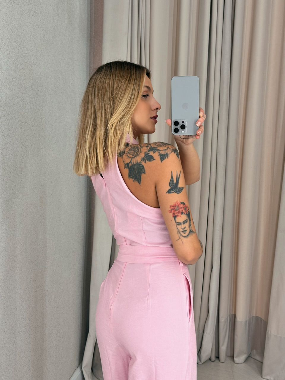 MACACÃO LUARA FAIXA BABY PINK