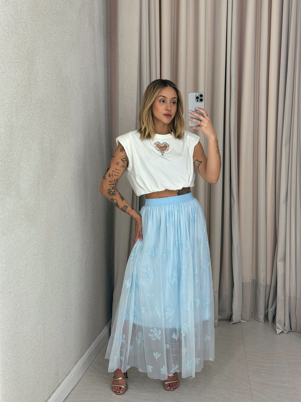 SAIA MICHELE TULE azul