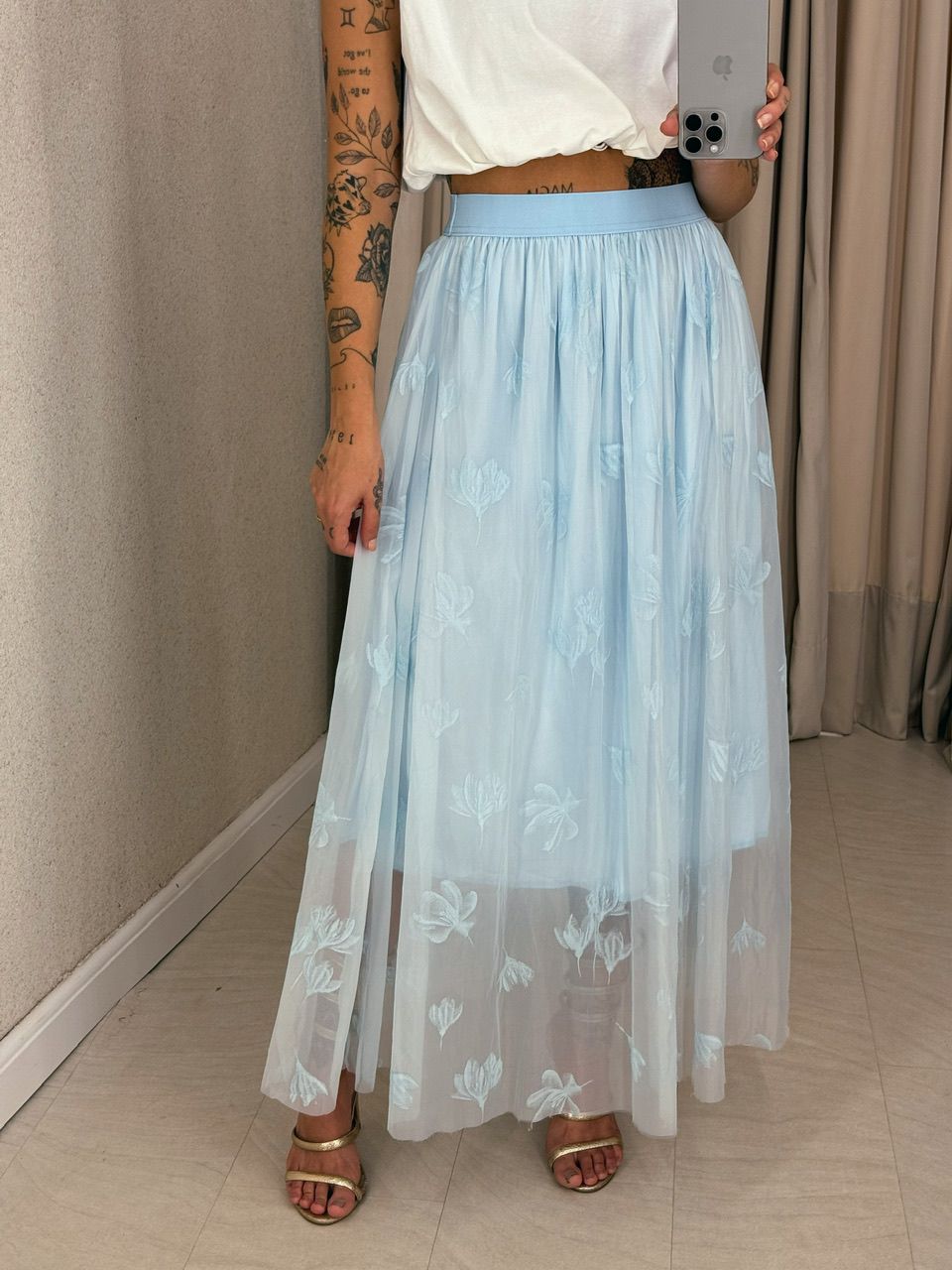 SAIA MICHELE TULE azul - 0056360109 - CAROLLA FERRARO
